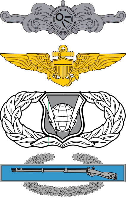 DUTY AND QUAL BADGES.